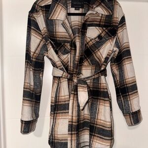 Sanctuary Plaid Utility Jacket - Black, Brown, White
